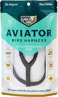 The AVIATOR Pet Bird Harness and Leash: Medium Black