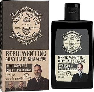 Repigmenting Shampoo for Men with Gray Hair | With Baobab Oil and Coloring in 5 minutes | Provides a Natural Light Gray Tone | Ammonia Free, Oxidant Free and Peroxide Free | 120 ml