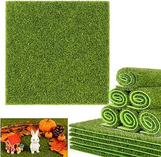 MAQIHAN Artificial Grass-Fairy Garden Grass Fake Green Plants for DIY Faux Grass Green Turf