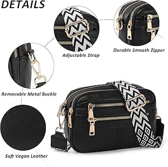 TANTOMI Crossbody Bags for Women, 6-Pockets Purses for Women, Vegan Leather Handbags Shoulder Bag for Travel Shopping