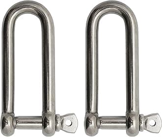 Extreme Max 3006.8209.2 BoatTector Stainless Steel Long D Shackle - 1/2", 2-Pack