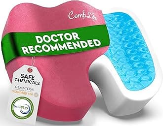 ComfiLife Premium Gel & Memory Foam Seat Cushion – Doctor Recommended Office Chair Cushion, Car Seat Cushion – Chair Cushions for Back & Sciatica Pain Relief – Seat Cushions for Office & Desk (Pink)
