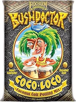 FoxFarm Bush Doctor Coco Loco Potting Mix, 2cu ft - Extends Your Watering Schedule, Triple-Washed to Reduce Salt Content - Perfect for Cultivating Vigorous Plants