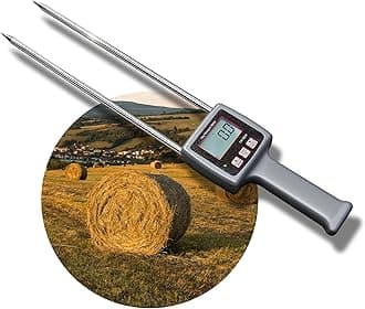 Hay Moisture Meter Portable Hay Moisture Tester with Backlight Hay Moisture Digital Meter with ATC Moisture Tester for Hay Bales, Alfalfa, Orchard Grass (Model TK100H)