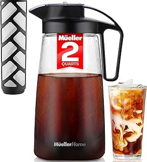 MÜELLERHOME Mueller Cold Brew Coffee Maker, 2-Quart Heavy-Duty Tritan Pitcher, Iced Coffee Maker and Tea Brewer