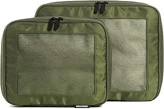 Aerotrunk Compression Packing Cubes for Travel - Luggage Organizer Bags - Double Zipper Packing Cubes for Suitcases (2-Pack, Olive)