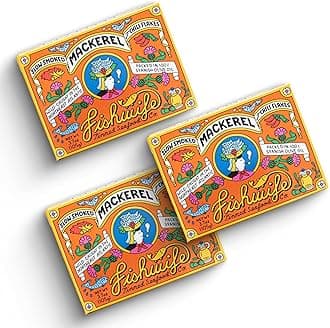 Fishwife Slow Smoked Mackerel 3-Pack (3.7 Ounce) | Wild-Caught & Hand-Packed with Crushed Chilis and Garlic | Gluten Free, Omega-3s & High Protein