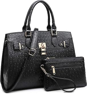 Women Handbags and Purses Ladies Shoulder Bag Top Handle Satchel Tote Work Bag with Matching Clutch