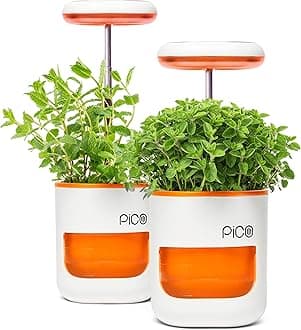 Pico Planter Indoor Garden with Plant Grow Light. This Herb Growing Kit is the Perfect Self Watering Planter. An Indoor Garden for Your Home and Office. Grow with Soil or Soil-Less Hydroponics