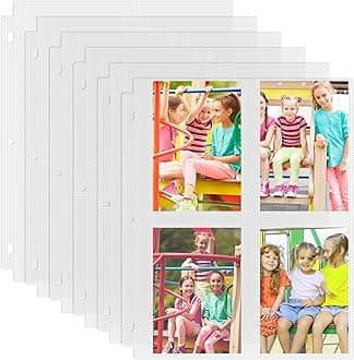 Aegero 50 Pack 3.5 x 5 Photo Sleeves for 3 Ring Binder(400 Pictures), Heavy-Duty Archival Photo Page Protectors, Clear Picture Album Refill Pages Holds, Acid-Free