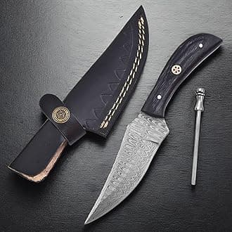 Poshland TR-1168 Custom Handmade Damascus Steel 8 Inches Bushcraft Knife - Perfect Grip Engineered wood Handle