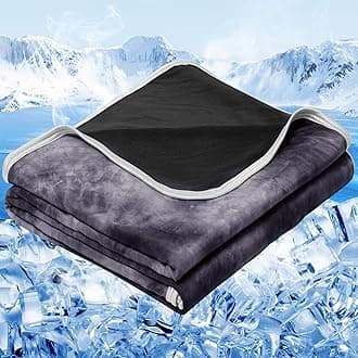 Cooling Blanket Queen Size (90"x90"), Cooling Blankets for Hot Sleepers, Absorbs Heat to Keep Adults Cool for Summer Nights Sweats, Thin Cold Lightweight Blanket for Couch Bed, All Season Use