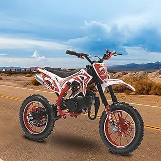 50cc Kids Dirt Bike,Mini Dirt Bike Gas Powered,Kids Motorcycle with Front Rear Disc Brakes,40 Mph,2-Stroke Pit Bike Mini Motorcycle for kids 8-14,Off Road Minibike,Pocket Bike for Child Teens