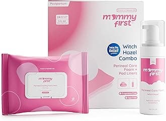 Witch Hazel Postpartum Healing Foam + Perineal Cooling Liners Bundle | Postpartum Essentials | Hemorrhoid Relief | 24 Witch Hazel Liners + 5oz Foam Spray | Soothe & Heal After Childbirth