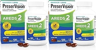 AREDS 2 Eye Vitamins, #1 Eye Doctor Recommended Brand, Lutein and Zeaxanthin Supplement with Vitamin C, Vitamin E, Zinc, and Copper, Softgels (Minigels), 120 Count (Pack of 2)