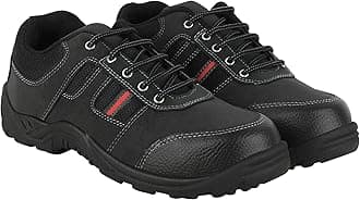 Foot Trends Industrial Steel Toe Lace-up Safety Shoes for Men (Size-8) Black