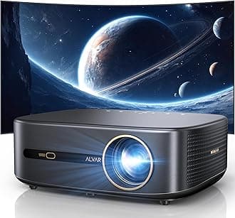 [1200 ANSI & Audio by dbx-tv] Alvar Projector with WiFi 6 and Bluetooth, 30W Speakers, Built in NetfIix App & DoIby Audio Outdoor Proyector, Auto Focus & Keystone Native 1080P Smart Projector, Black