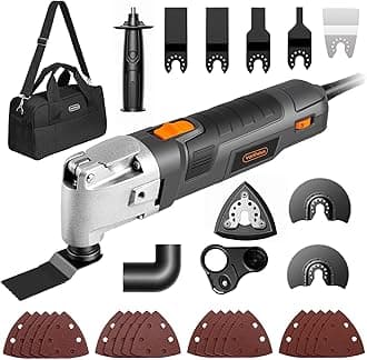 VonHaus 300W Oscillating Multitool – Variable 15,000–22,000 OPM Cutter, Sander & Scraper with Quick-Fit Blade System, 30pc Accessory Kit, Dust Extraction Port & Hard Shell Case