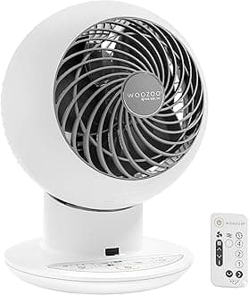 Iris Ohyama USA, Woozoo SC15T, Remote Controlled Compact Globe Oscillating Circulating Fan, White, 1 Pack