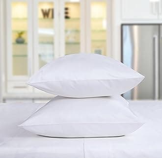 Luxury Pillow Cases Standard Size Set of 2 | 1000 Thread Count 100% USA Supima Cotton Sheets | Soft Solid Sateen, Breathable Pillow Covers Fits Queen Pillows | White