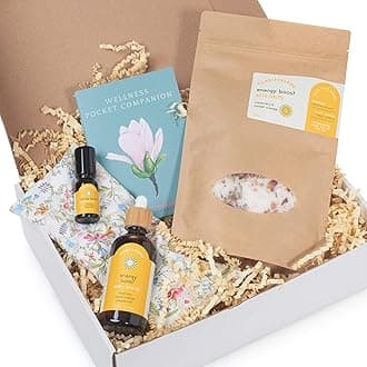 Clarity Blend Aromatherapy – Energy Boost Personalised Pamper Gift Sets for Women, Relaxation Spa Set, Pamper hamper with Body Oil, Roller Ball, Bath Salts, Yoga Eye Pillow - 100% Pure and Natural