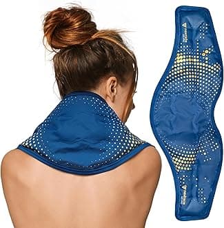 Reusable Hot and Cold Gel Ice Pack for Shoulder, Rotator Cuff, Knee, Back, Head, Eyes, Elbow, Hip - Leak Proof Post Surgery Heat & Cold Therapy Compress by FIGHTECH (Neck, Single)