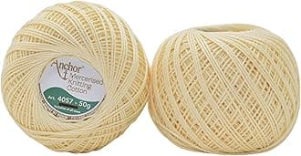 HUNNY- BUNCH® Premium Anchor Mercerised Knitting Crochet Cotton Thread Yarn Balls for Knitting, Weaving, Embroidery, DIY and Craft Making (Art. 4057) 50G - Pack of 1 (386)