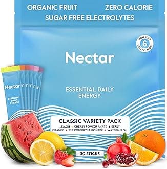 Nectar Energy Booster - Organic Caffeine, B12 & Electrolytes - Sugar Free & Zero Calorie – Healthy Coffee, Energy Drink & Soda Alternative – Hydration & Energy Supplement (Variety 30 Powder Packets)