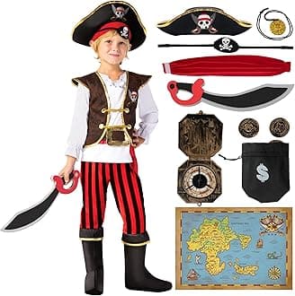 Spooktacular Creations Pirate Costume for Kids, Boys Pirate Outfit Set for Toddler Halloween Pretend Roleplay Themed Party