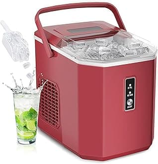Euhomy Portable Countertop Ice Maker - 9 Cubes in 6 Mins, 26lbs/Day, Self-Cleaning with Ice Scoop & Basket, Compact for Home/Kitchen/Office/RV