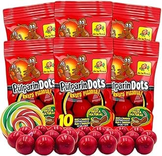 - Extra Hot Pulparindo Mexican Candy Sweet and Salty Tamarind Pulp Individual Single Serving On the Go Bags, Hard Shell Soft Candies Filled Center, Goody Bag Fillers (Pack of 6)