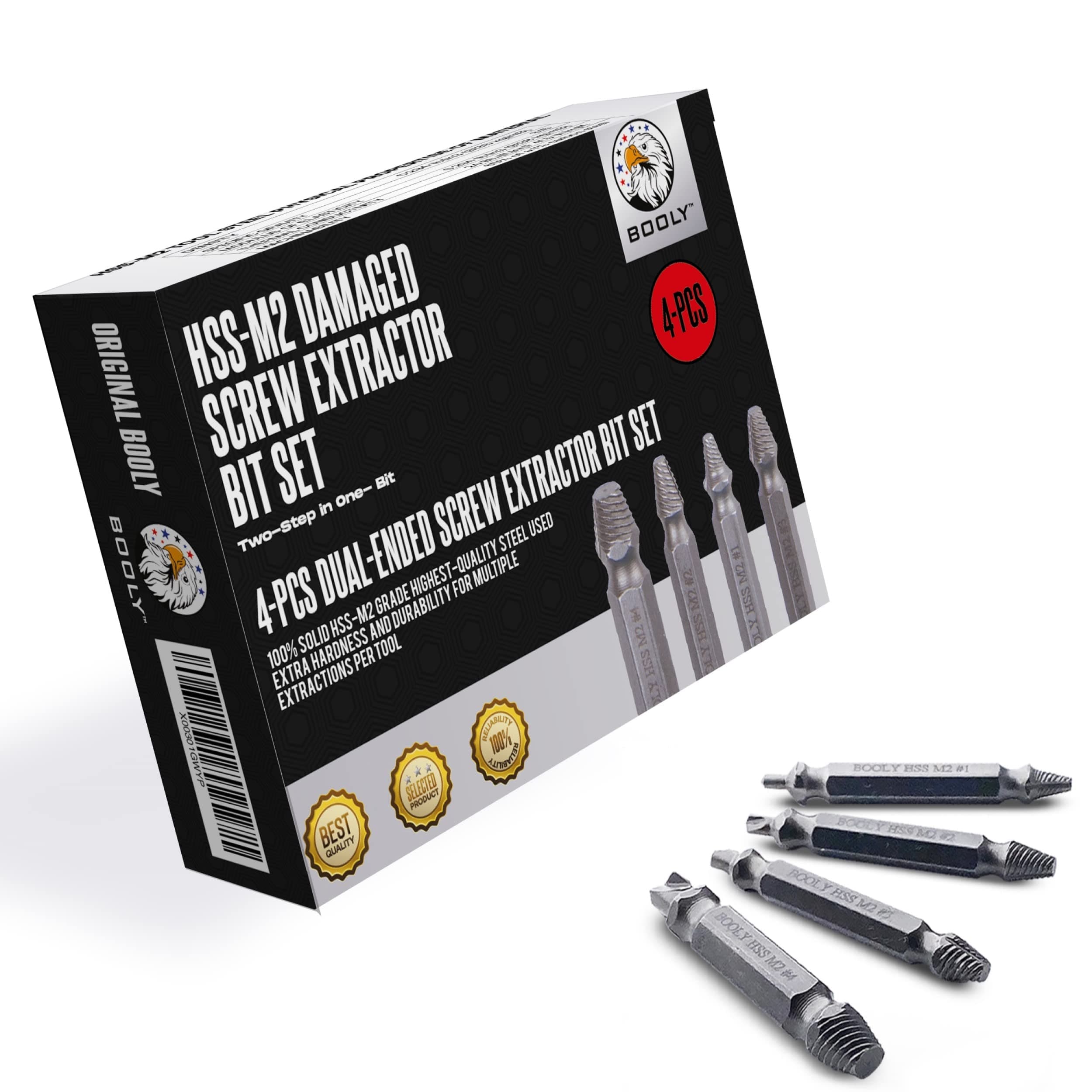 Premium Stripped Screw Remover Tool, Rescue Bit Screw Extractor Set, Cool Gadgets Gifts for Men and Women, A HassleFree Damaged Screw Remover and Extractor Bits HSS 6542 (68 HRC) Screw Removal Kit