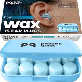 Peace&Quiet | PQ Wax Ear Plugs for Sleeping, Swimming - Soft Noise Cancelling Silicone Gel Wax Earplugs for Sleep and Swimmers, Sound Blocking Level of 32 Db, Color: Blue