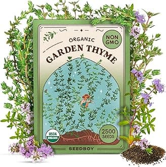 Seedboy Organic Thyme Seeds for Planting Indoor and Outdoor, Non-GMO and USDA Certified Herb Seed Packet for Hydroponic Garden Indoor or Planting Outdoors (Thyme)
