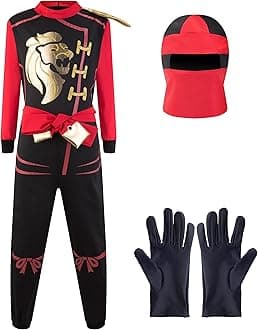 Katara 1771 Ninja Costume Suit Children's Fancy Dress Carnival Size M Red Black