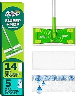 Sweeper 2-in-1 Mops for Floor Cleaning, Dry and Wet Multi Surface Floor Cleaner, Sweeping and Mopping Starter Kit, Includes 1 Mop + 19 Refills, 20 Piece Set