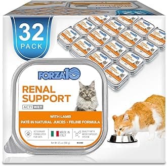 Forza10 Kidney Care Cat Food – Renal Support Wet Cat Food with Lamb, 3.5 oz Cans, 32 Pack – Vet Formulated, Made in Italy
