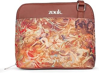 Printed Vegan Leather Out Of Office Sling Bag With Adjustable Strap For Women's Girls