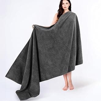 100% Cotton 40x80 Oversized Bath Sheet, Extra Large Turkish Bath Towels for Bathroom, Dark Gray Bathsheet
