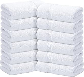 Infinitee Xclusives - 12 Pack 100% Cotton Face Cloths Wash Cloths |30x30 cm| - Ultra Soft & Highly Absorbent Fingertip Towels for Spa, Gym, Hotel & Bathroom |Brilliant White|