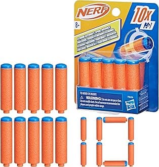 Hasbro Nerf N1 Darts, Pack of 10, For N1 Darts Compatible Blasters such as N Series and Roadouts, Indoor & Outdoor Games, Ages 8 and Up, F8638 Genuine Product (Not for Sale)