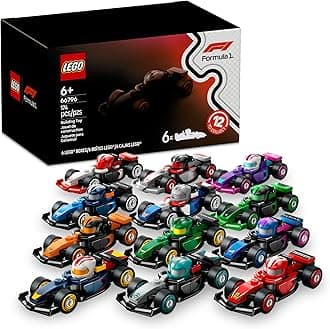 LEGO F1 Collectible Race Cars, 6 Pack - Building Set for Boys & Girls, Ages 6+ - Birthday Party Favor or Gift - Mystery Box W/Surprise F1 Car Toys - Travel Toys for Kids - 66796