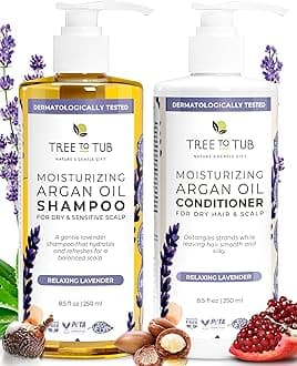 - Lavender Shampoo and Conditioner Set for Dry Hair, Dry Scalp, Frizz - Moisturizing Argan Oil Shampoo and Conditioner for Women & Men w/Organic Natural Aloe Vera