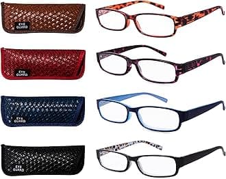 Readers 4 Pack of Thin and Elegant Womens Reading Glasses with Beautiful Patterns for Ladies 4.0