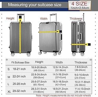 Luggage Cover Washable Suitcase Cover Suitcase Protector Anti-scratch Fits 26-28 Inch Luggage (Color Marble, L)