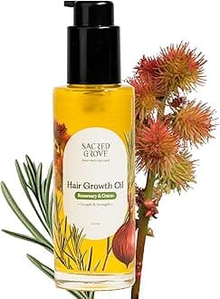 - Sacred Grove Rosemary Oil for Hair | Rosemary & Onion Oil for Hair Growth | Made Using 16 Potent Raw Herbs | Stimulates Hair Follicles & Promotes Circulation | 100 ML