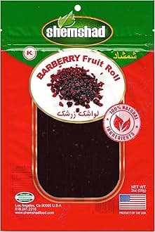 Shemshad Lavashak Barberry (Zereshk) Authentic Persian Style Fruit Leather Sour and Salty Fruit Layer Made in USA Certified Kosher 2oz لواشک زرشک