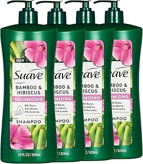 Bamboo & Hibiscus Volumizing Shampoo, for Fine and Flat Hair, Salon Proven System for Boosting Hair Volume and Body, 28 oz, 4 Pack