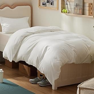 Bedsure Duvet Cover Twin/Twin XL Size - Soft Double Brushed Bedding Set for Kids & Adults, Zipper Closure, 2 Pieces, Includes 1 Duvet Cover (68"x90") & 1 Pillow Sham, NO Comforter, Cream White