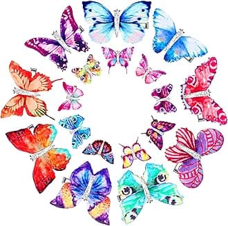18 Pieces Glitter Butterfly Hair Clips for Girls Teens Women Hair Accessories (Cute Style)